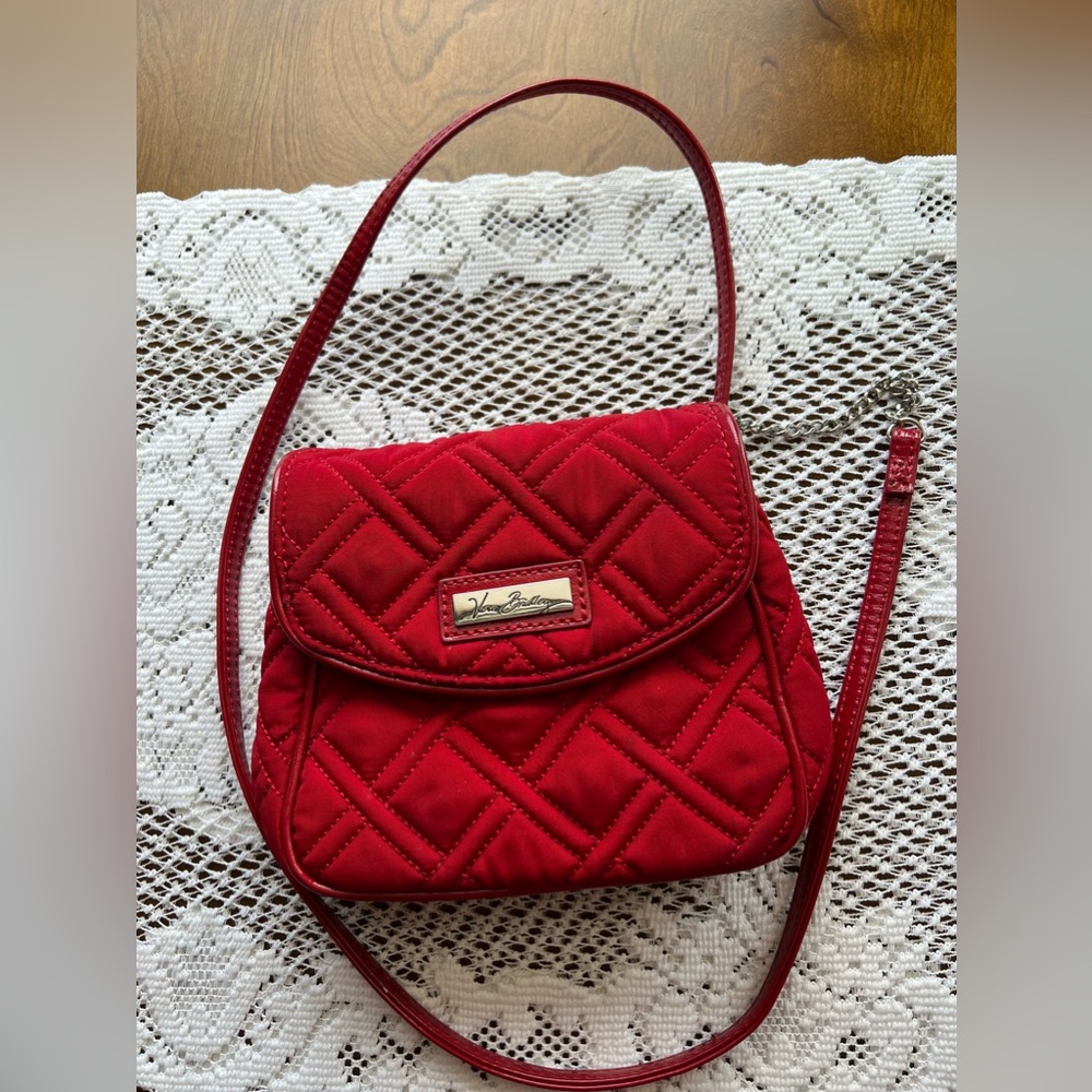Vera Bradley Fire Red Microfiber cross body Bag Purse